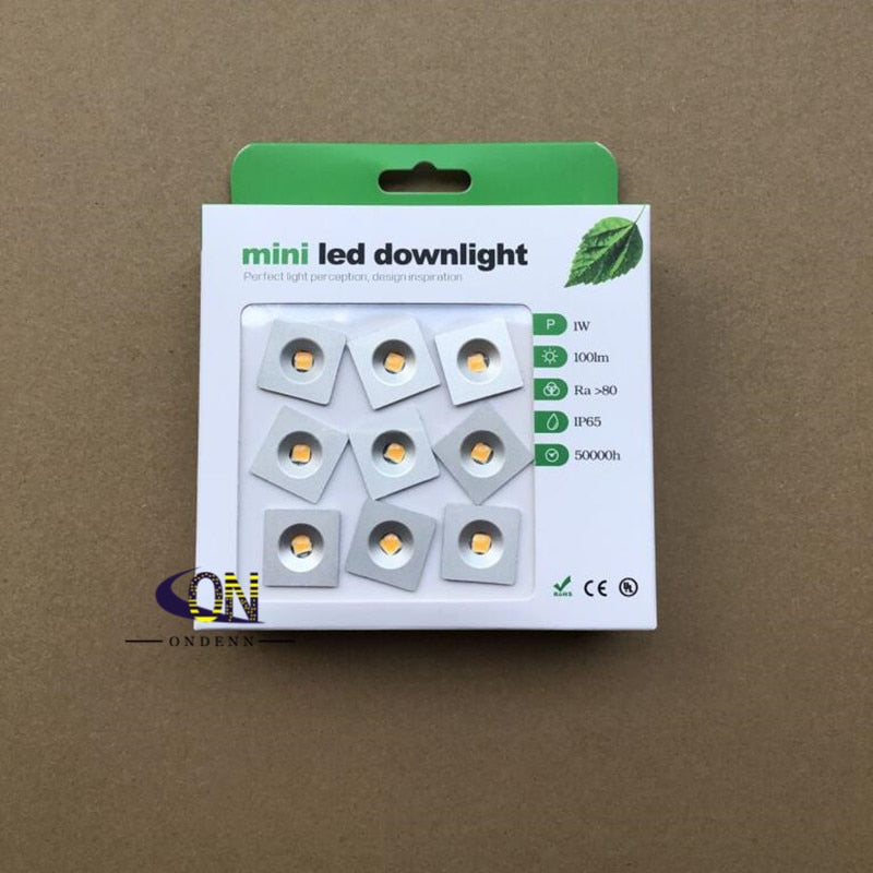 Mini LED Downlight Square Round 1W IP65 9pcs 1W Outdoor Garden Bathroom Corridor Ceiling Spot Bulb Light Sauna Lighting DC12V