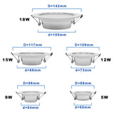 5W 9W 12W 15W 18W White/Warm white LED Spot Lighting Led Bulb For Bedroom Kitchen Dining room LED Downlight Round Recessed
