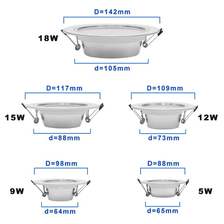 5W 9W 12W 15W 18W White/Warm white LED Spot Lighting Led Bulb For Bedroom Kitchen Dining room LED Downlight Round Recessed