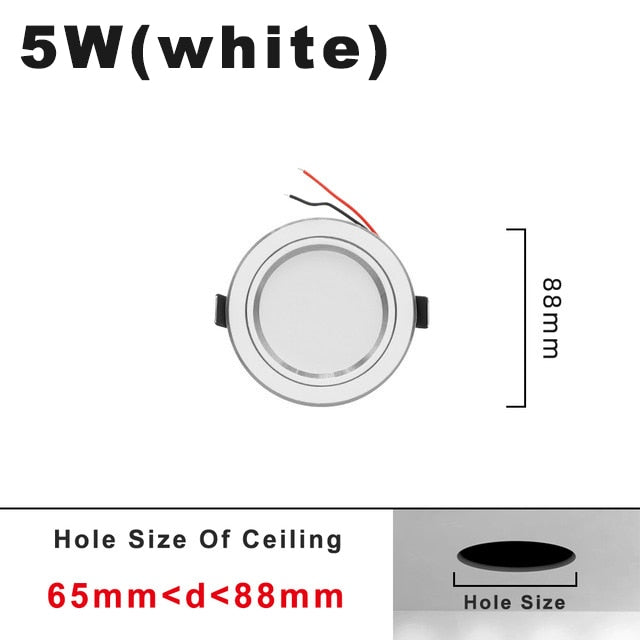 5W 9W 12W 15W 18W White/Warm white LED Spot Lighting Led Bulb For Bedroom Kitchen Dining room LED Downlight Round Recessed