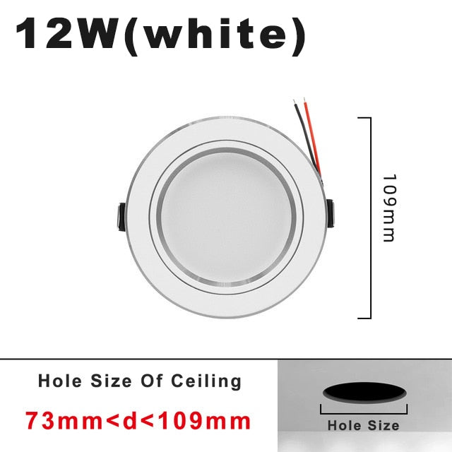 5W 9W 12W 15W 18W White/Warm white LED Spot Lighting Led Bulb For Bedroom Kitchen Dining room LED Downlight Round Recessed