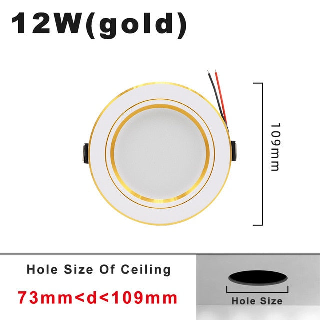 5W 9W 12W 15W 18W White/Warm white LED Spot Lighting Led Bulb For Bedroom Kitchen Dining room LED Downlight Round Recessed
