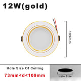 5W 9W 12W 15W 18W White/Warm white LED Spot Lighting Led Bulb For Bedroom Kitchen Dining room LED Downlight Round Recessed