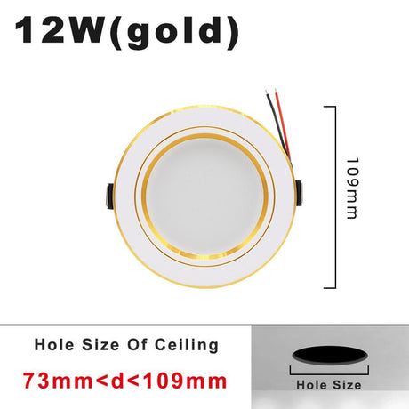 5W 9W 12W 15W 18W White/Warm white LED Spot Lighting Led Bulb For Bedroom Kitchen Dining room LED Downlight Round Recessed