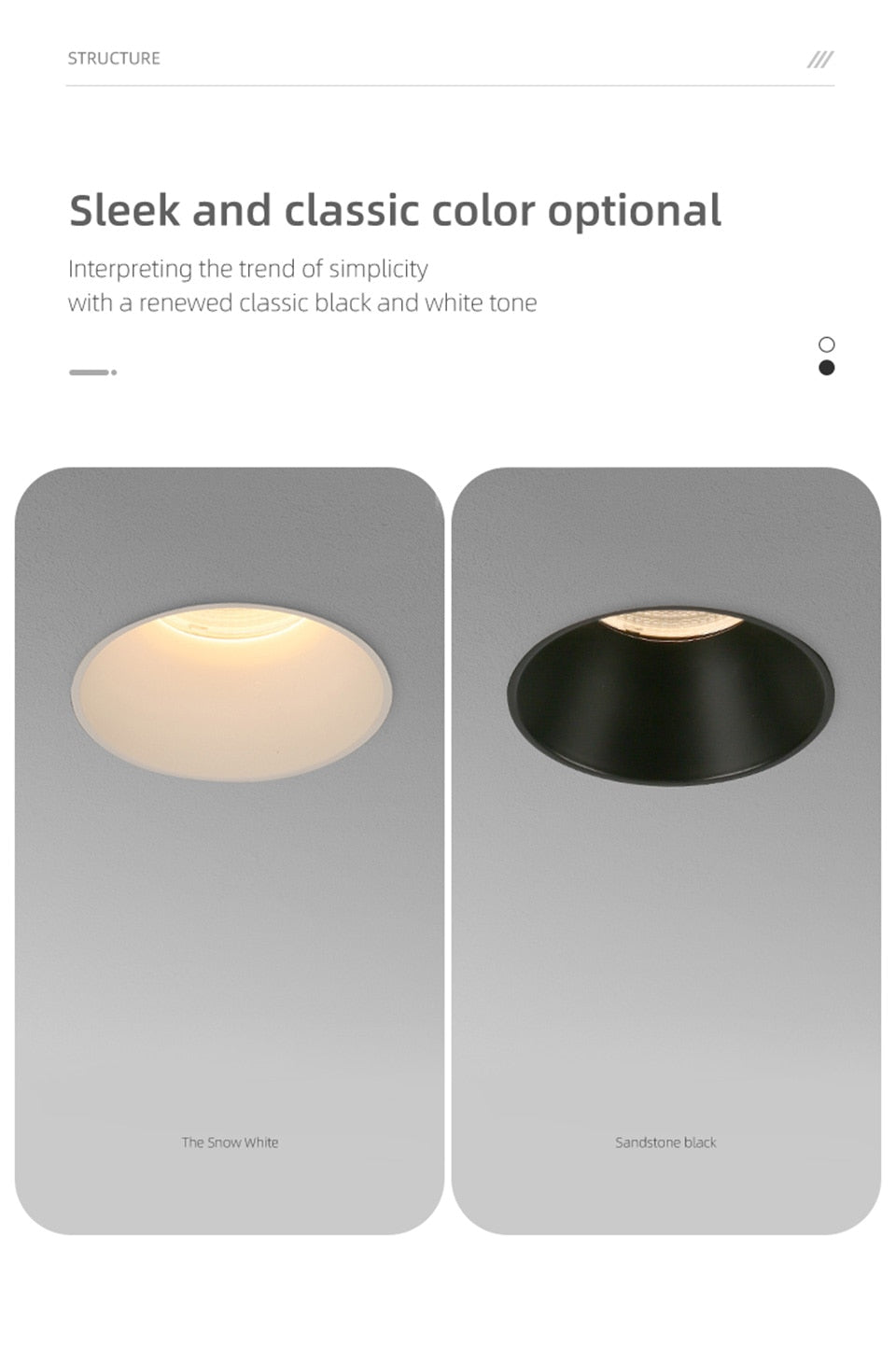 Aisilan Modern LED recessed downlight frameless built-in spot lamp Minimalist Convenient installation for living room bedroom