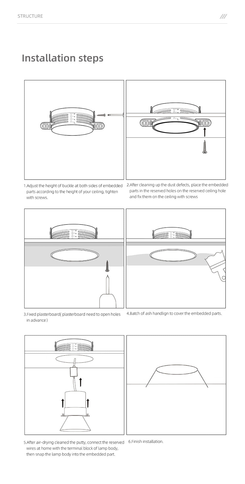 Aisilan Modern LED recessed downlight frameless built-in spot lamp Minimalist Convenient installation for living room bedroom