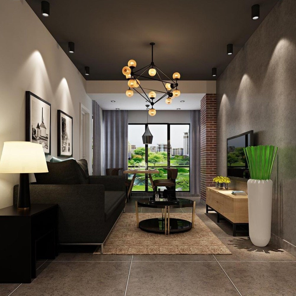 Surface Mounted Downlights 3W 5W 7W 12W LED Spot Ceiling Lights Lamps White Black Body for living room bathroom kitchen lights