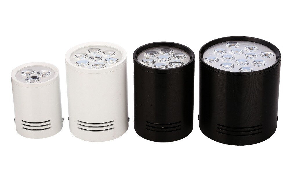 Surface Mounted Downlights 3W 5W 7W 12W LED Spot Ceiling Lights Lamps White Black Body for living room bathroom kitchen lights