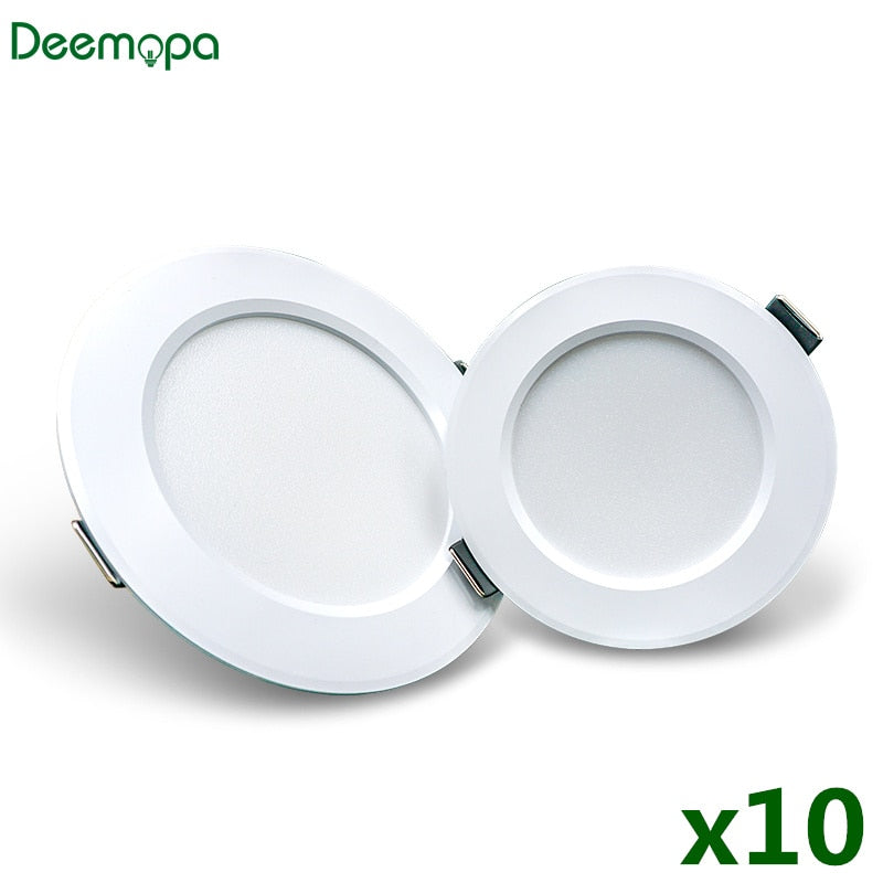 LED Downlight 10pcs/lot 3W 5W 7W 9W 12W 15W LED Lamp AC 220V Spotlight Recessed Round LED Panel Light Indoor Lighting Down light