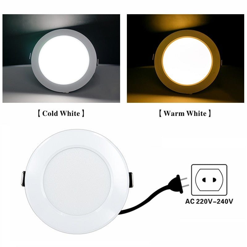 LED Downlight 10pcs/lot 3W 5W 7W 9W 12W 15W LED Lamp AC 220V Spotlight Recessed Round LED Panel Light Indoor Lighting Down light