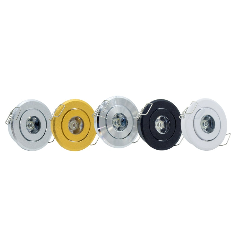 Mini Recessed led Spotlight 1W 3W COB Ceiling panels Downlight White Black Silver Gold Small Lamp AC 85-265V+Drive