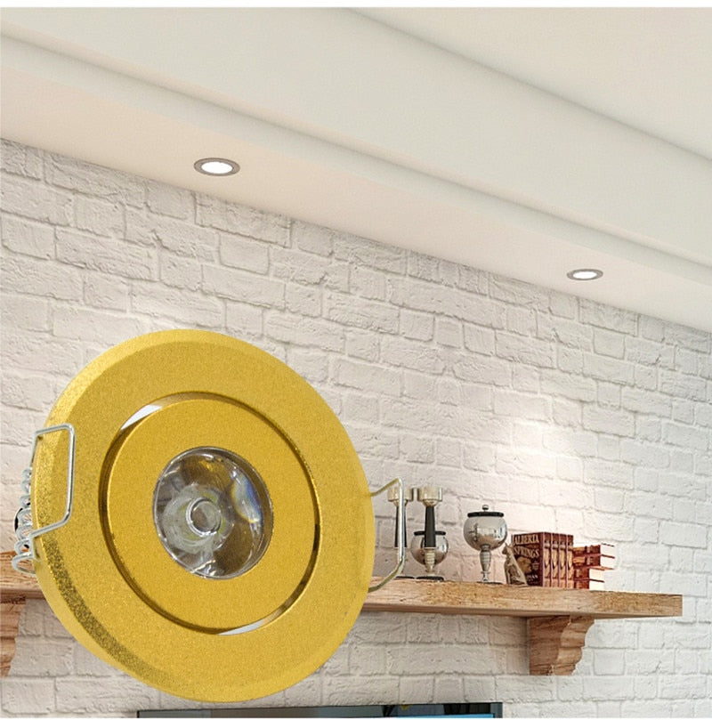 Mini Recessed led Spotlight 1W 3W COB Ceiling panels Downlight White Black Silver Gold Small Lamp AC 85-265V+Drive
