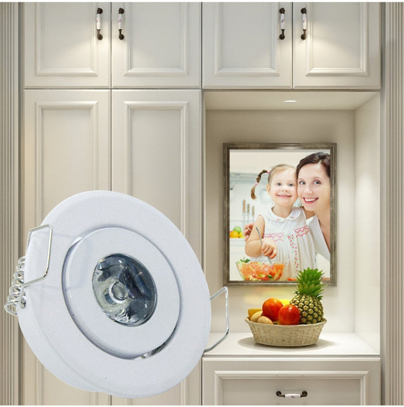 Mini Recessed led Spotlight 1W 3W COB Ceiling panels Downlight White Black Silver Gold Small Lamp AC 85-265V+Drive