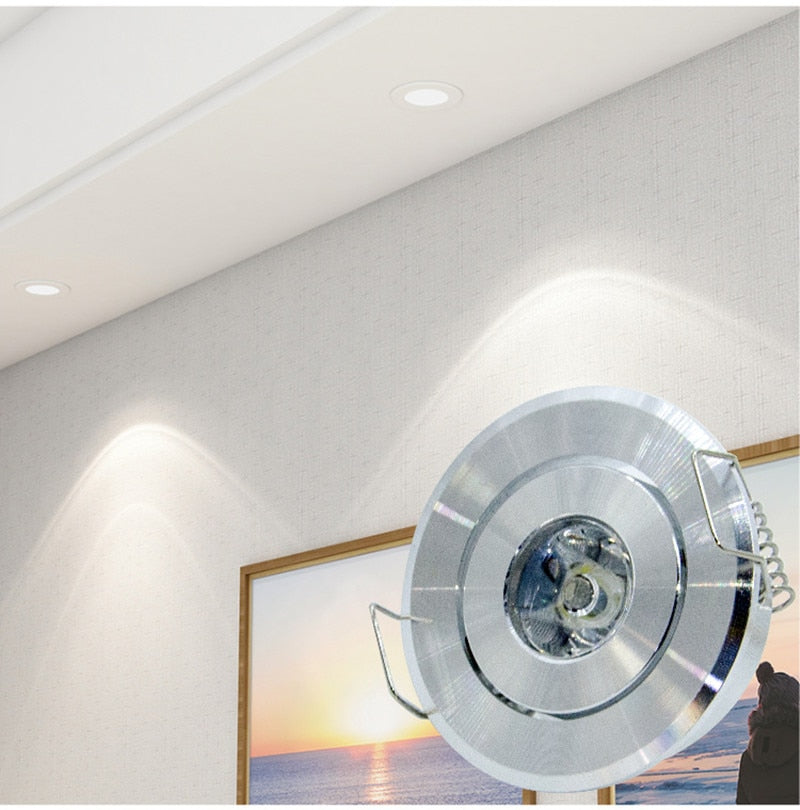 Mini Recessed led Spotlight 1W 3W COB Ceiling panels Downlight White Black Silver Gold Small Lamp AC 85-265V+Drive