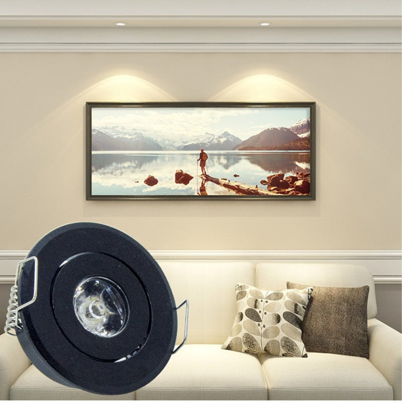 Mini Recessed led Spotlight 1W 3W COB Ceiling panels Downlight White Black Silver Gold Small Lamp AC 85-265V+Drive