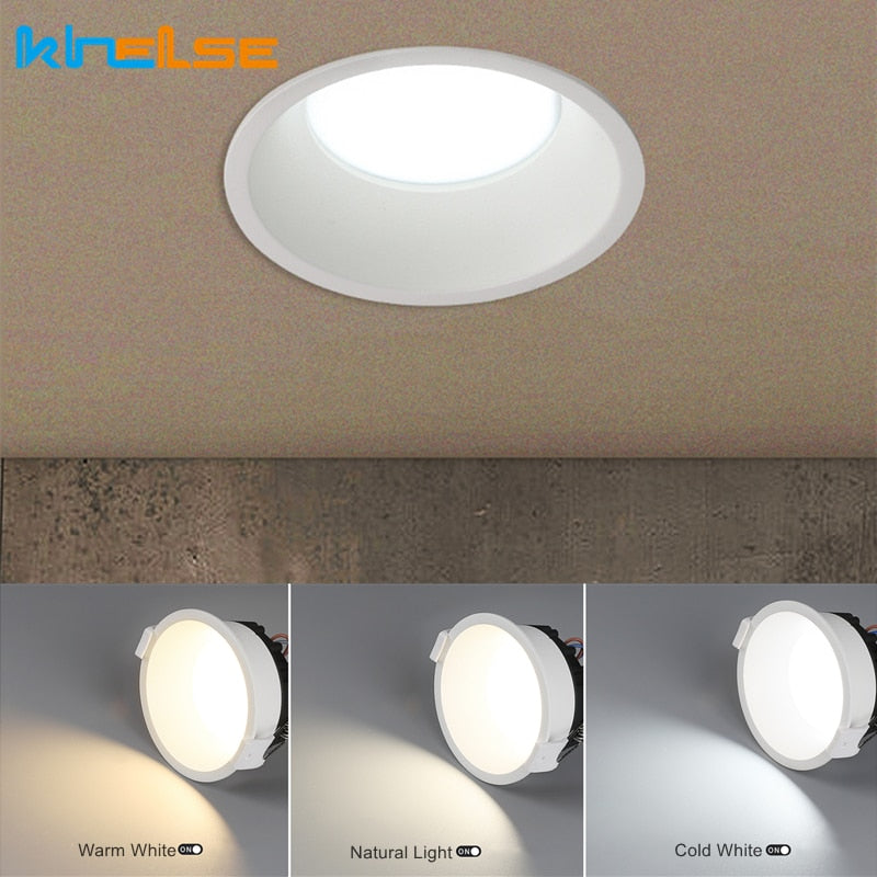 Anti-Glare LED Downlight Narrow Border Dimmable COB LED Ceiling Lamp Living Room Restaurant Background Recessed Spot Light