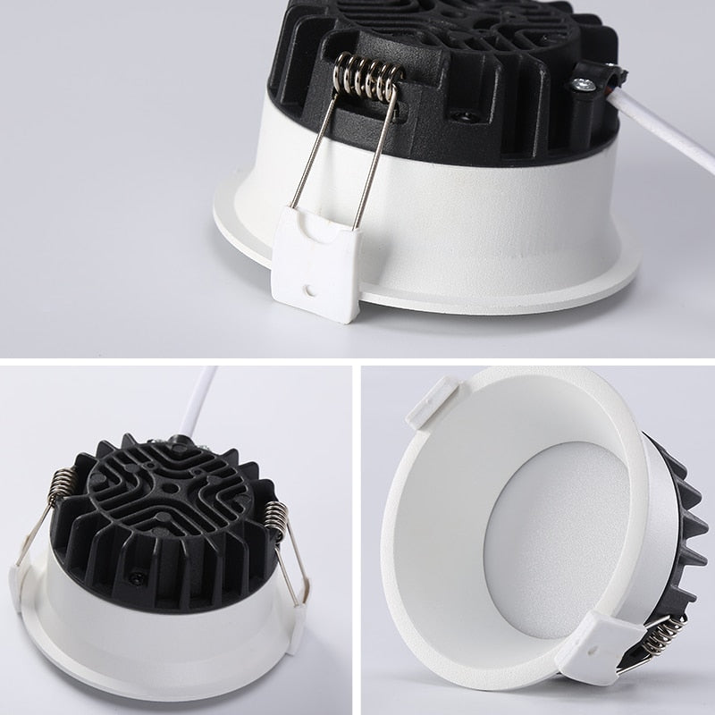 Anti-Glare LED Downlight Narrow Border Dimmable COB LED Ceiling Lamp Living Room Restaurant Background Recessed Spot Light