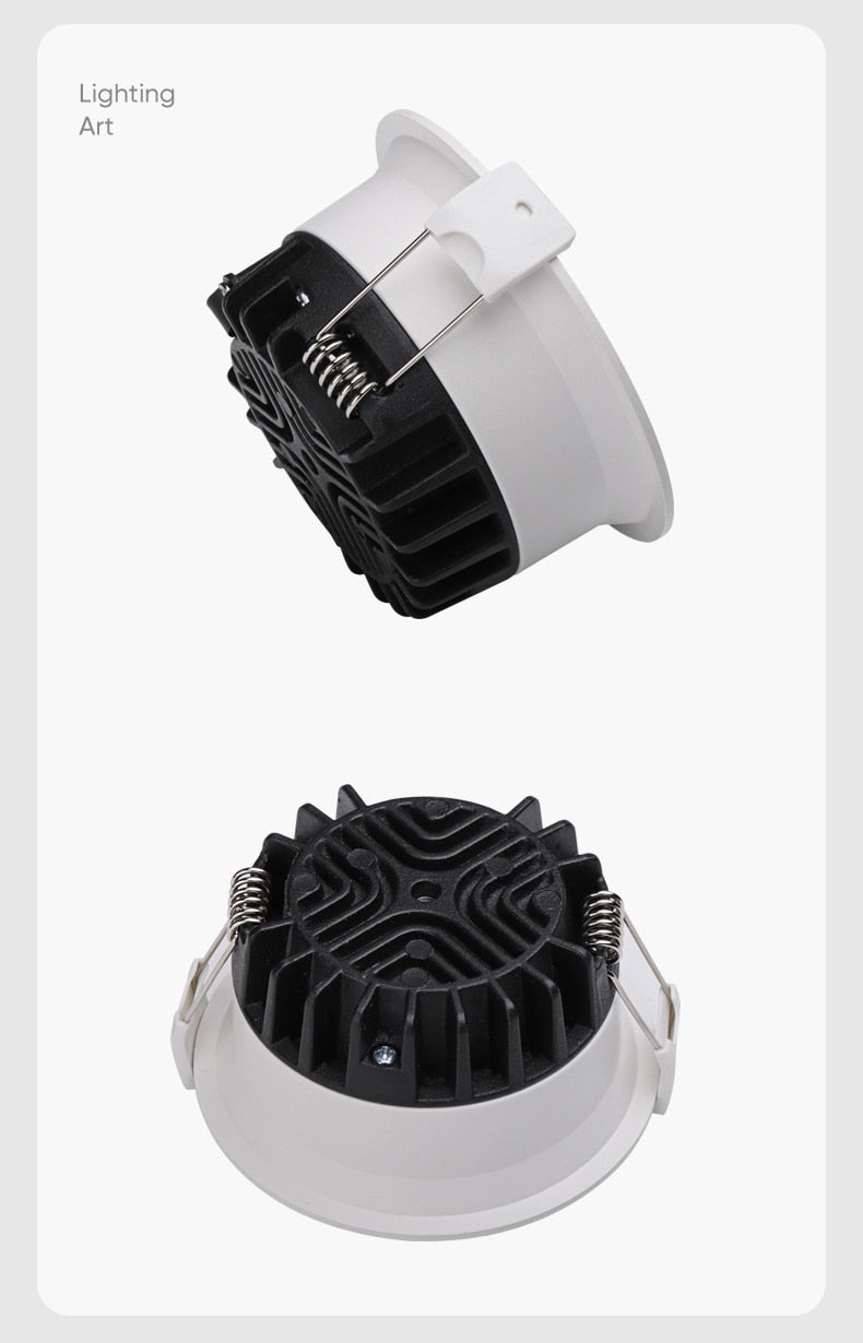 Anti-Glare LED Downlight Narrow Border Dimmable COB LED Ceiling Lamp Living Room Restaurant Background Recessed Spot Light