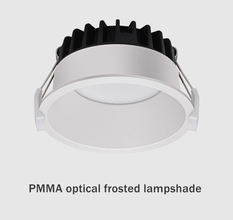 Anti-Glare LED Downlight Narrow Border Dimmable COB LED Ceiling Lamp Living Room Restaurant Background Recessed Spot Light