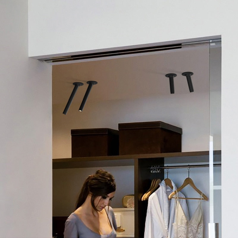 Led Downlight Long Tube Embedded Dimmable Led Spot Modern Aluminum Spot Light Indoor Living Room Store Office Ceiling Lamp