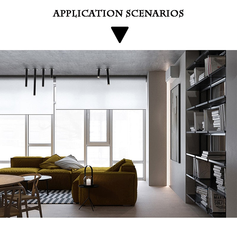 Led Downlight Long Tube Embedded Dimmable Led Spot Modern Aluminum Spot Light Indoor Living Room Store Office Ceiling Lamp