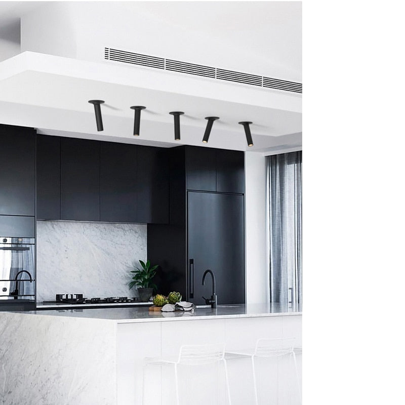 Led Downlight Long Tube Embedded Dimmable Led Spot Modern Aluminum Spot Light Indoor Living Room Store Office Ceiling Lamp