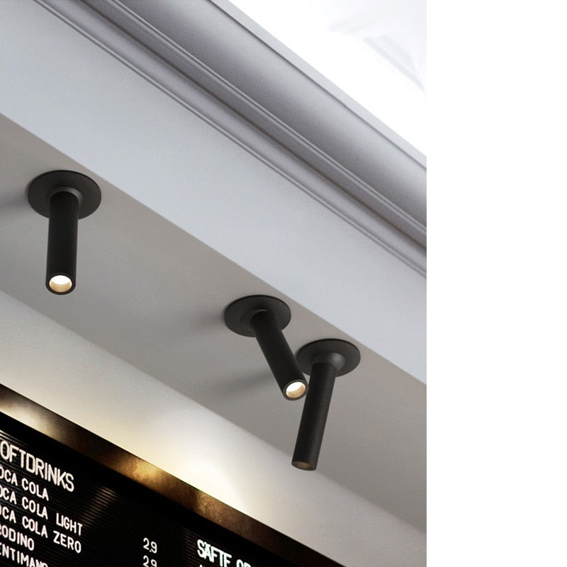 Led Downlight Long Tube Embedded Dimmable Led Spot Modern Aluminum Spot Light Indoor Living Room Store Office Ceiling Lamp