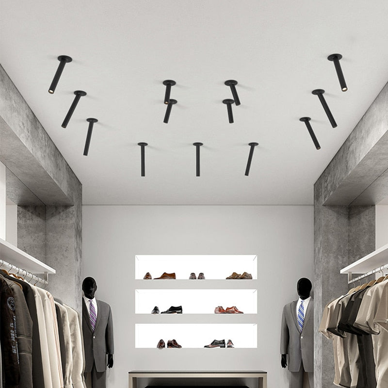 Led Downlight Long Tube Embedded Dimmable Led Spot Modern Aluminum Spot Light Indoor Living Room Store Office Ceiling Lamp