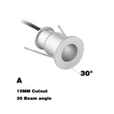 LED Spotlight Dimmable Spot Lamp DC12V 1W 15mm 25mm Cutout Recessed Downlight IP65 Bedroom Ceiling Cabinet Stair Spotlight