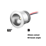 LED Spotlight Dimmable Spot Lamp DC12V 1W 15mm 25mm Cutout Recessed Downlight IP65 Bedroom Ceiling Cabinet Stair Spotlight