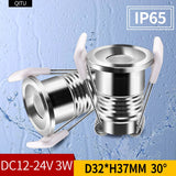 Mini spotlight LED waterproof DC12V indoor bathroom ceiling living room 3W cabinet embedded focus 24V built-in small downlight