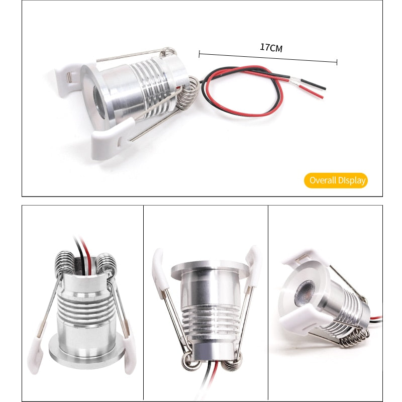 Mini spotlight LED waterproof DC12V indoor bathroom ceiling living room 3W cabinet embedded focus 24V built-in small downlight