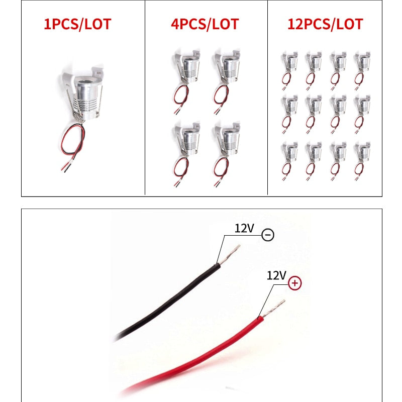 Mini spotlight LED waterproof DC12V indoor bathroom ceiling living room 3W cabinet embedded focus 24V built-in small downlight
