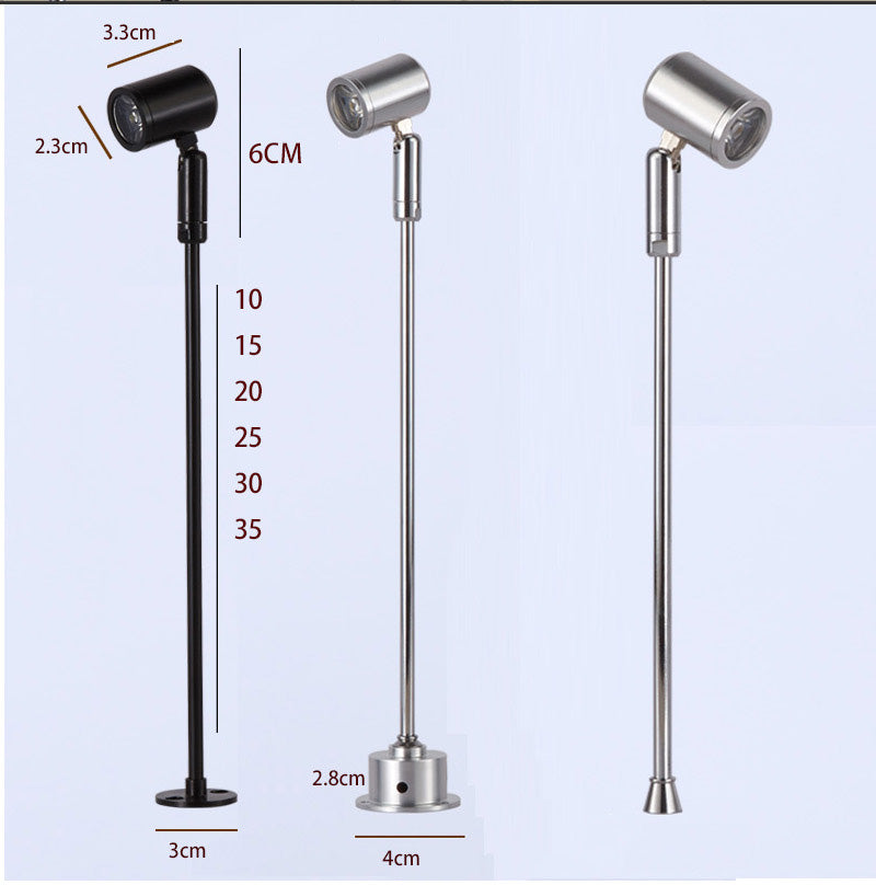 Mini LED Spotlight Surface Mounted 4PCS 1W Cabinet Downlights for Display of Wall Lights 10/15/20/25/30/35cm