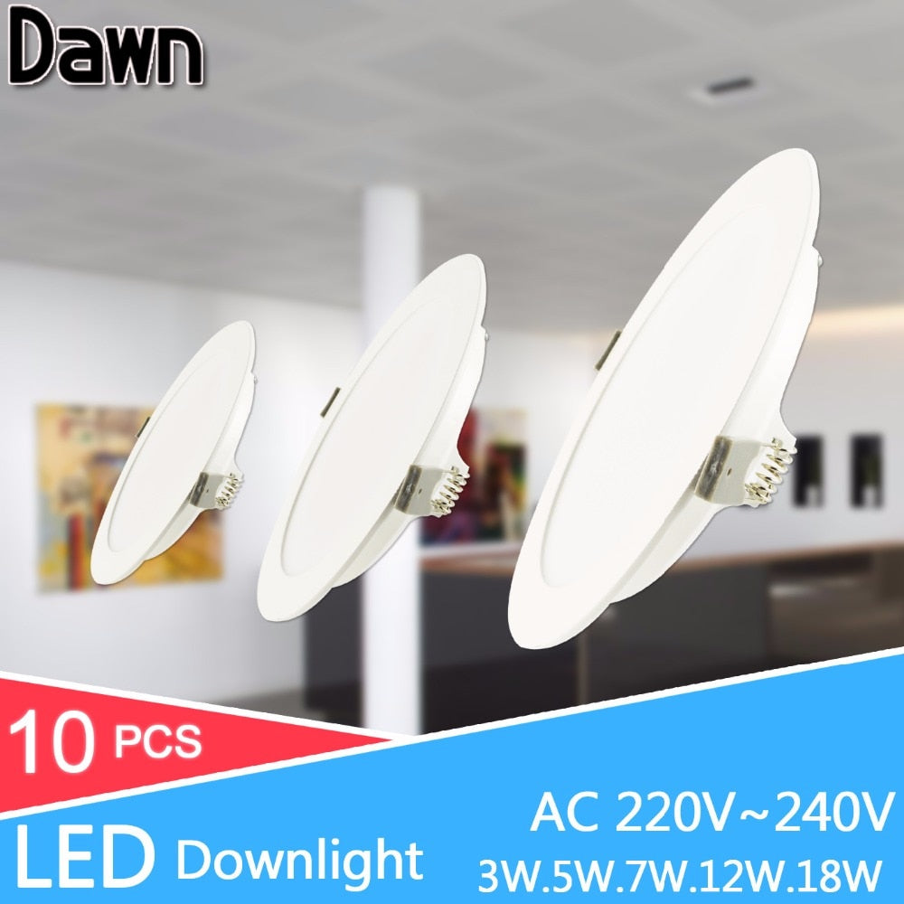 Ultra thin LED Downlight AC 220V 240V 3W 5W 7W 12W 18W 2835SMD Down Light Ceiling LED round panel light for Living Room Foyer