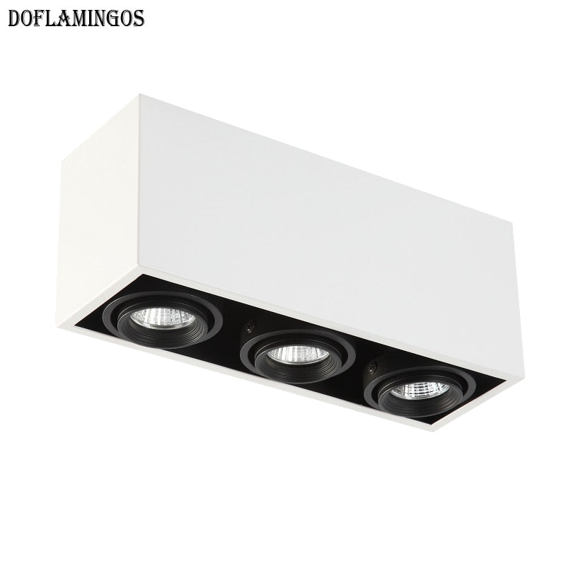 LED spot lighting LED Grille spotlights gallbladder 5W MR16*3 360 angle adjustment anti-glare Bean Lamp Ceiling Downlighting