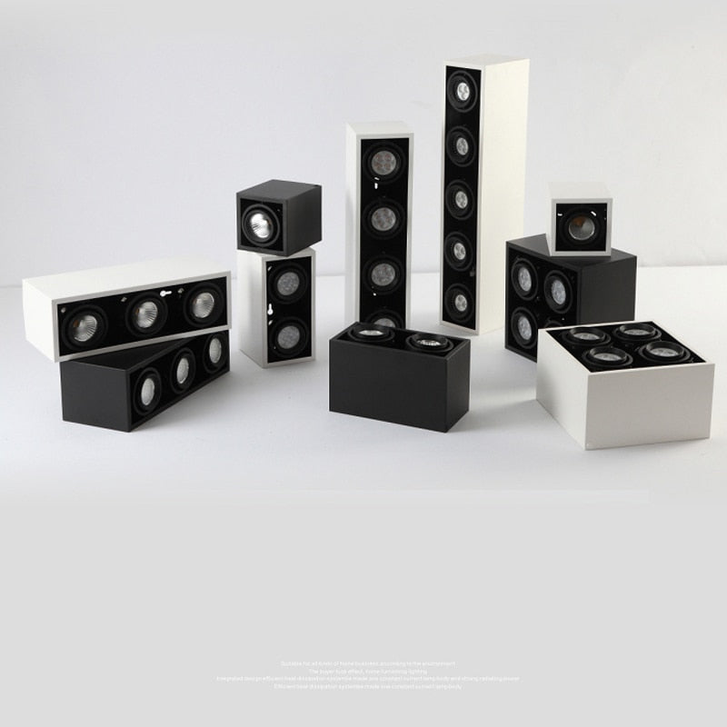 LED spot lighting LED Grille spotlights gallbladder 5W MR16*3 360 angle adjustment anti-glare Bean Lamp Ceiling Downlighting