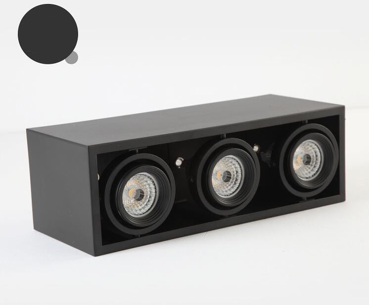 LED spot lighting LED Grille spotlights gallbladder 5W MR16*3 360 angle adjustment anti-glare Bean Lamp Ceiling Downlighting