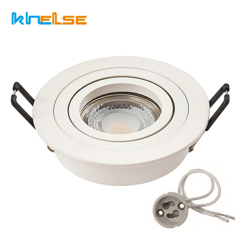 Round LED Trim Ring Ceiling Downlights Recessed Mounted Frame GU10/MR16 Halogen Bulb Lamp Socket Base Spot Light Fitting Fixture