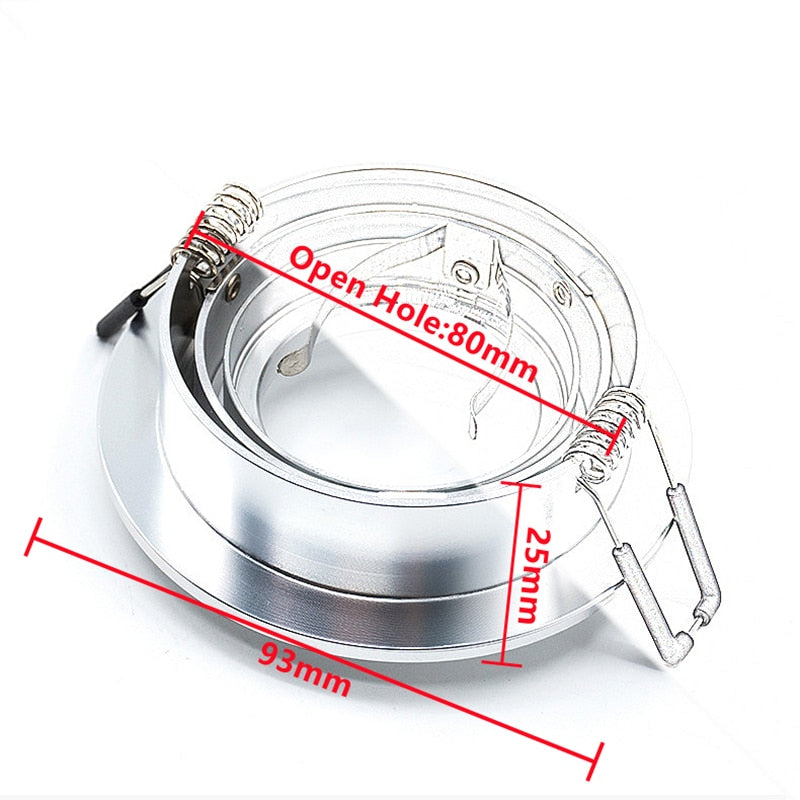 Round LED Trim Ring Ceiling Downlights Recessed Mounted Frame GU10/MR16 Halogen Bulb Lamp Socket Base Spot Light Fitting Fixture