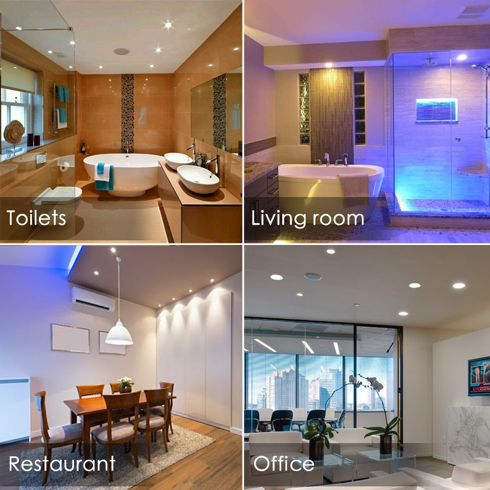 LED Downlight Spot LED Recessed Smart Dimmable Ceiling 7W Round Plafond Light 220V 110V RGB Color Changing Light Bulb Track Lamp