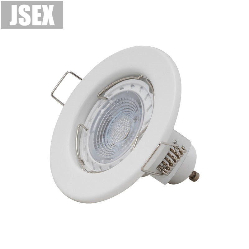 Round white Recessed LED Ceiling Light NO Adjustable Frame MR16 GU10 Bulb Fixture Downlight Holder