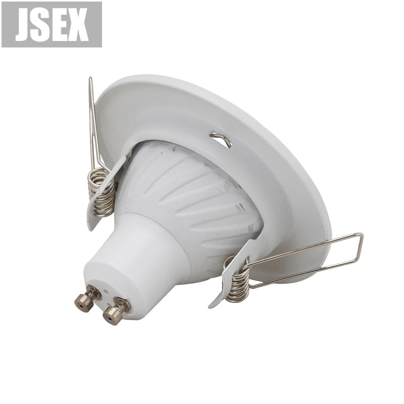 Round white Recessed LED Ceiling Light NO Adjustable Frame MR16 GU10 Bulb Fixture Downlight Holder