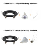 Round white Recessed LED Ceiling Light NO Adjustable Frame MR16 GU10 Bulb Fixture Downlight Holder