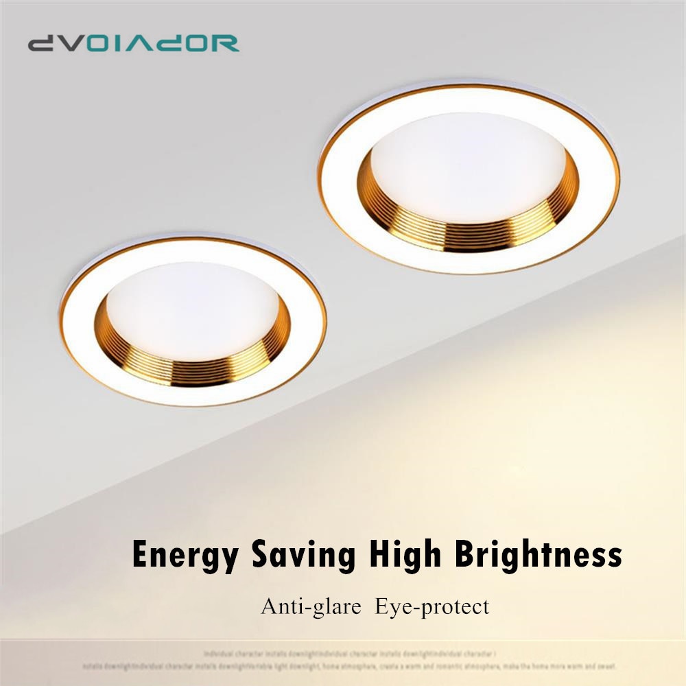 Downlight Ceiling Led Recessed Downlight Golden Aluminum Round Recessed Lamp Spot Led Dimmable 7W 10W For Room Office Lighting