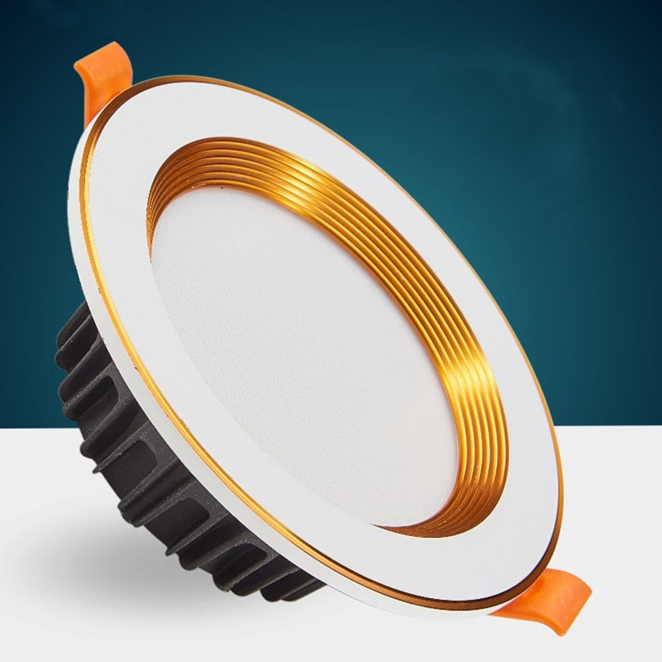 Downlight Ceiling Led Recessed Downlight Golden Aluminum Round Recessed Lamp Spot Led Dimmable 7W 10W For Room Office Lighting
