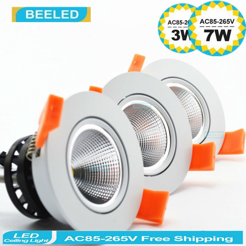 Recessed LED downlight Spot lights led lamp 3W 5W 7W white COB led dimmable dimmer led bulb lamps