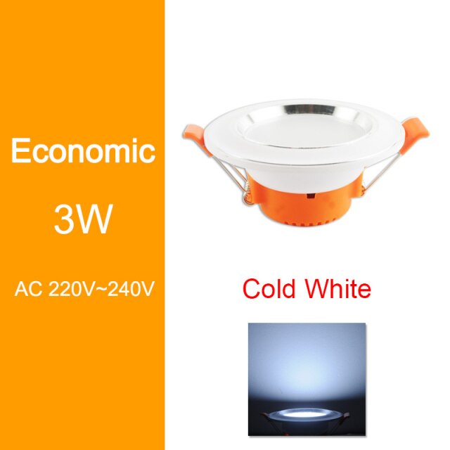 Downlight 3W 5W 9W 12W 15W 18W led downlight Silver White Ultra Thin Aluminum AC110V 220V 240V Round Recessed LED Spot Lighting