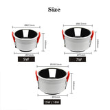 Dimmable LED downlight Recessed Indoor Led Ceiling Lamp AC85-265V 7W 12W 18W AC220V 110V LED Ceiling Spot light Bedroom Lights