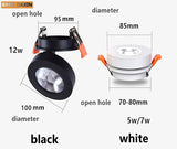 COB Ceiling Recessed Downlight 360 degree Rotatable Dimmable Slim 90 degree Foldable LED Spot Light Indoor lighting